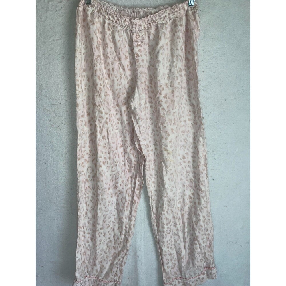 Victoria Secret pajama pants M women's flannel cotton lightweight Leopard Animal